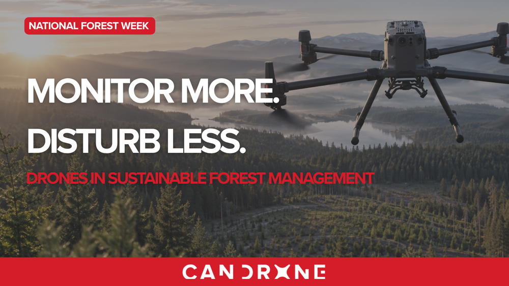 Mapping drone flying over a Canadian forest during National Forest Week 2026