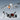 White drone with orange accents and a remote control on a gray background